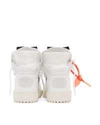 Baskets montantes en toile imprimées blanches et noires Off-White