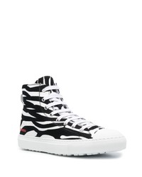 Baskets montantes en toile imprimées blanches et noires DSQUARED2