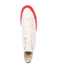 Baskets montantes en toile imprimées blanches Comme Des Garcons Play