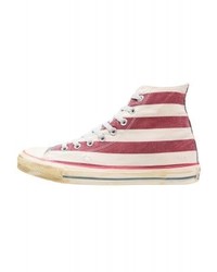 Baskets montantes en toile imprimées blanches Converse