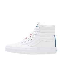 Baskets montantes en toile imprimées blanches Vans