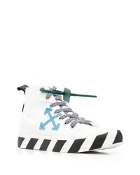 Baskets montantes en toile imprimées blanches Off-White