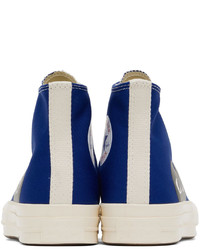 Baskets montantes en toile imprimées bleu marine Comme Des Garcons Play