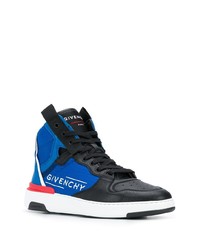 Baskets montantes en toile imprimées bleues Givenchy