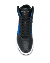 Baskets montantes en toile imprimées bleues Givenchy