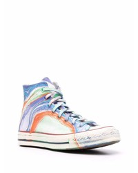 Baskets montantes en toile imprimées multicolores Converse