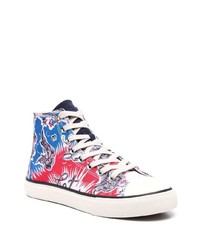 Baskets montantes en toile imprimées multicolores Paul Smith