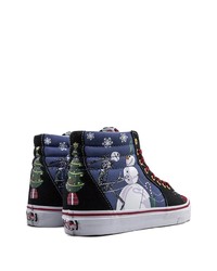 Baskets montantes en toile imprimées multicolores Vans