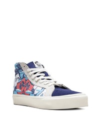 Baskets montantes en toile imprimées multicolores Vans