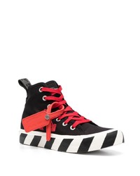 Baskets montantes en toile imprimées noires Off-White