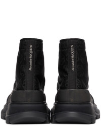 Baskets montantes en toile imprimées noires Alexander McQueen