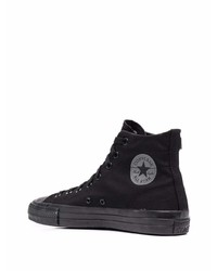 Baskets montantes en toile imprimées noires Converse