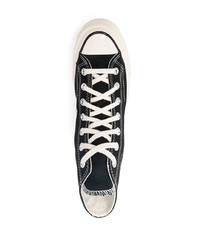 Baskets montantes en toile imprimées noires Converse