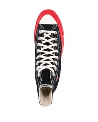 Baskets montantes en toile imprimées noires Comme Des Garcons Play