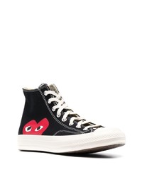 Baskets montantes en toile imprimées noires Comme Des Garcons Play