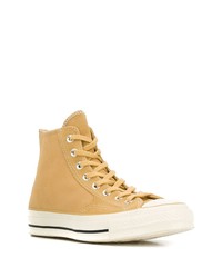 Baskets montantes en toile jaunes Converse