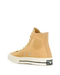 Baskets montantes en toile jaunes Converse