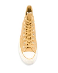 Baskets montantes en toile jaunes Converse