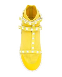 Baskets montantes en toile jaunes Valentino
