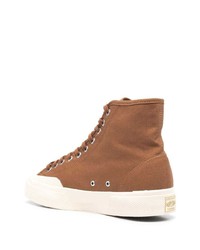 Baskets montantes en toile marron Superga