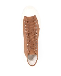 Baskets montantes en toile marron Superga