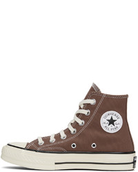 Baskets montantes en toile marron Converse