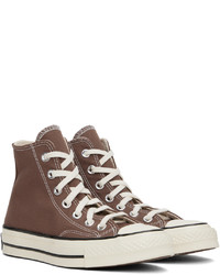 Baskets montantes en toile marron Converse