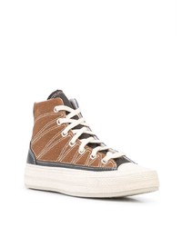 Baskets montantes en toile marron Converse