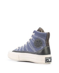 Baskets montantes en toile marron Converse