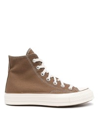 Baskets montantes en toile marron Converse