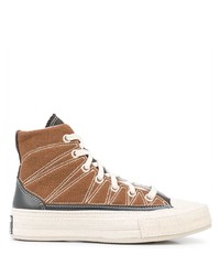 Baskets montantes en toile marron Converse