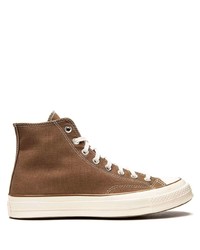 Baskets montantes en toile marron Converse