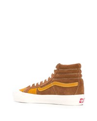 Baskets montantes en toile marron Vans