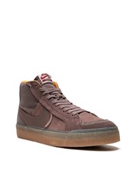 Baskets montantes en toile marron Nike