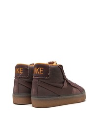 Baskets montantes en toile marron Nike