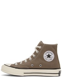 Baskets montantes en toile marron Converse