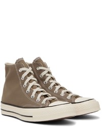 Baskets montantes en toile marron Converse