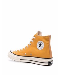 Baskets montantes en toile moutarde Converse