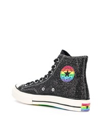 Baskets montantes en toile multicolores Converse