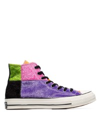 Baskets montantes en toile multicolores Converse