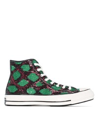 Baskets montantes en toile multicolores Converse