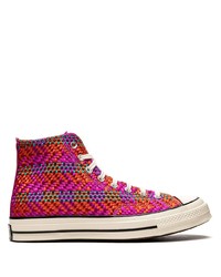 Baskets montantes en toile multicolores Converse