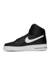 Baskets montantes en toile noires et blanches Nike