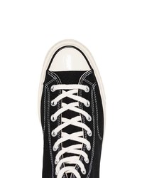 Baskets montantes en toile noires et blanches Converse