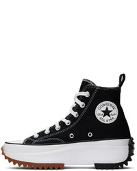 Baskets montantes en toile noires et blanches Converse