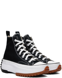 Baskets montantes en toile noires et blanches Converse