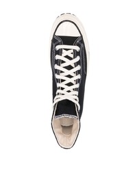 Baskets montantes en toile noires et blanches Converse