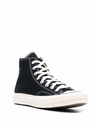 Baskets montantes en toile noires et blanches Converse