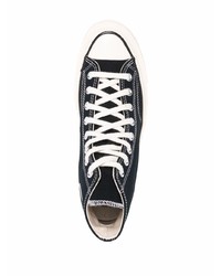 Baskets montantes en toile noires et blanches Converse