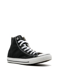 Baskets montantes en toile noires et blanches Converse